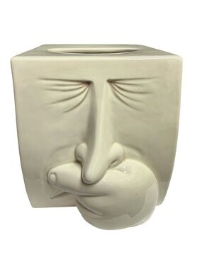 Vtg Fitz & Floyd Ceramic Sneezing Man Tissue Holder